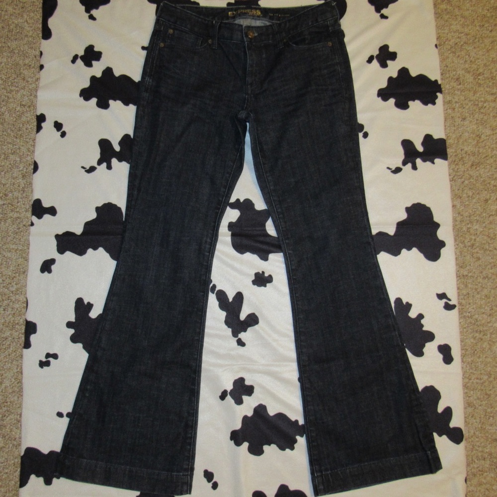 Express Eva Fit & Flare Jeans Dark Wash